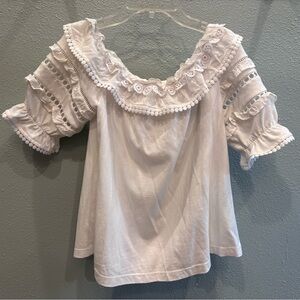 Lilly Pulitzer White Ruffle Off the Shoulder Blouse